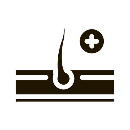 Growing Hair glyph icon vector. Growing Hair Sign. isolated symbol illustrationのイラスト素材