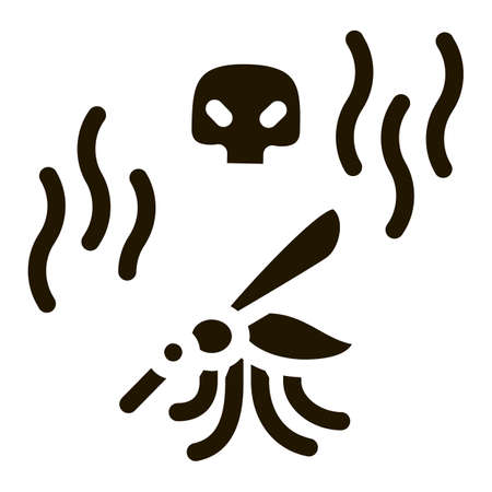 Mosquito Skull glyph icon vector. Mosquito Skull Sign. isolated symbol illustrationのイラスト素材