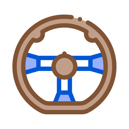 steering wheel color icon vector. steering wheel sign. isolated symbol illustrationのイラスト素材