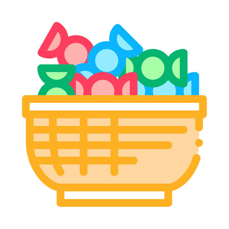 candies for clients color icon vector. candies for clients sign. isolated symbol illustrationのイラスト素材