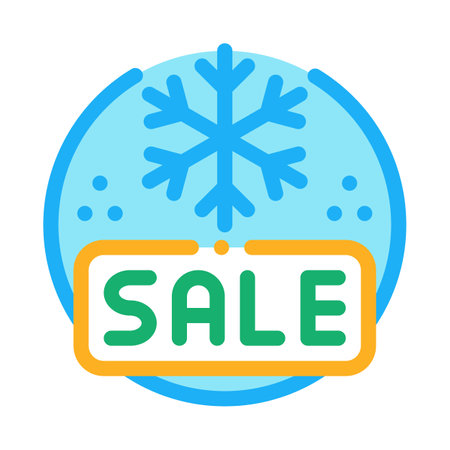 winter christmas sale discount color icon vector. winter christmas sale discount sign. isolated symbol illustrationのイラスト素材