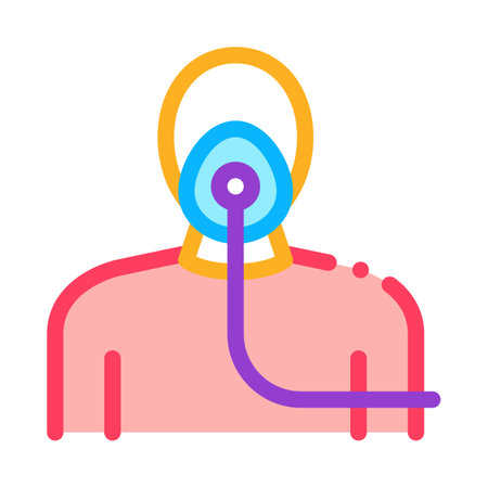 nebulizer oxygen mask for asthmatic color icon vector. nebulizer oxygen mask for asthmatic sign. isolated symbol illustrationのイラスト素材