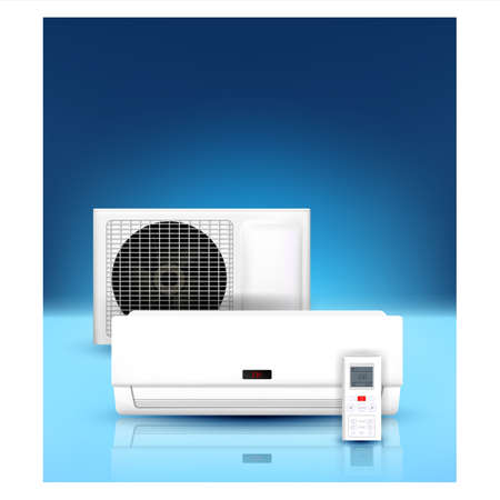 Air Conditioner Repair Service Promo Banner Vectorのイラスト素材