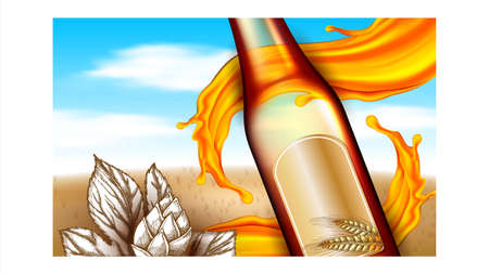 Craft Beer Creative Promotional Banner Vector Illustrationのイラスト素材