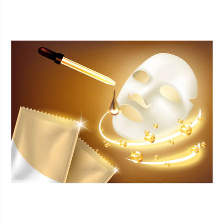 Facial Mask Lux Cosmetics Promo Banner Vectorのイラスト素材