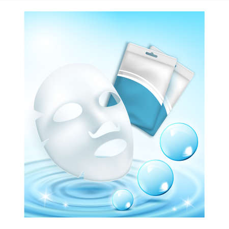 Blue Clay Facial Mask Creative Promo Banner Vectorのイラスト素材