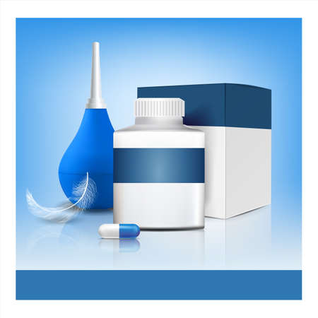 Hemorrhoids Pills And Tool Advertising Poster Vectorのイラスト素材