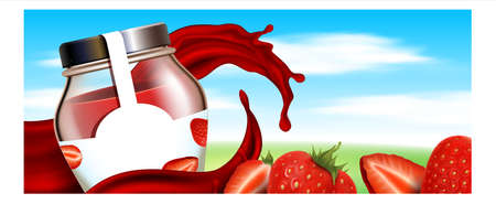 Jam Delicious Product Promotional Poster Vector Illustrationのイラスト素材