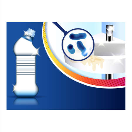 Bathroom Cleaner Bright Promotional Poster Vector Illustrationのイラスト素材