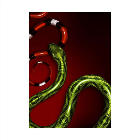 Snake Exhibition Exotic Animals Banner Vector Illustration