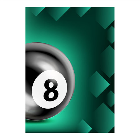 Billiards Hit And Aiming Ball Game Poster Vectorのイラスト素材