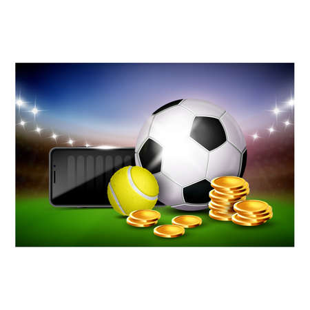 Sports Betting Creative Promotional Poster Vector Illustrationのイラスト素材