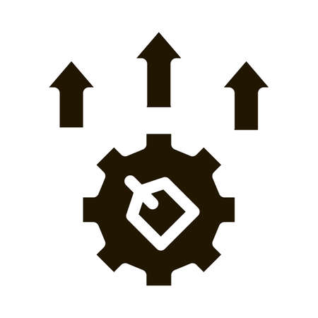 Gear Arrows Label Icon Vector Glyph Illustrationのイラスト素材