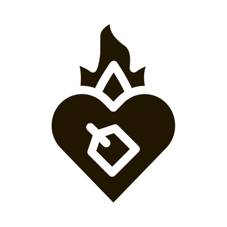 Burning Heart Icon Vector Glyph Illustrationのイラスト素材