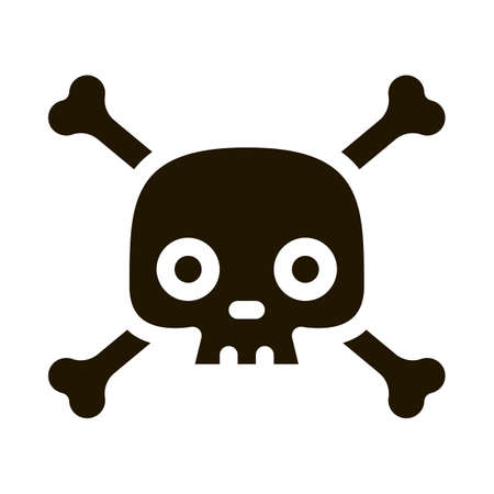 Cross Bones Skull Icon Vector Glyph Illustrationのイラスト素材