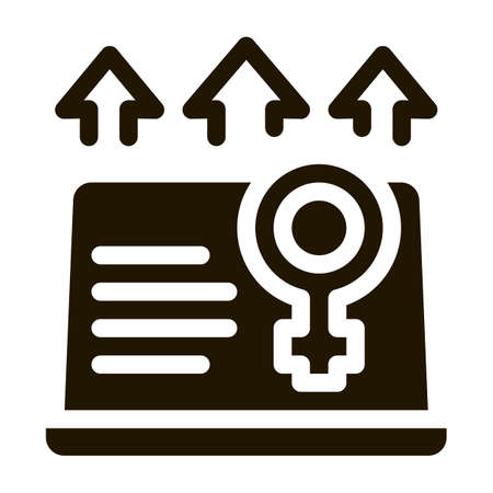 Laptop Female Icon Vector Glyph Illustrationのイラスト素材