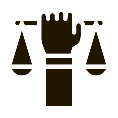 Hand Hold Scales Icon Vector Glyph Illustrationのイラスト素材