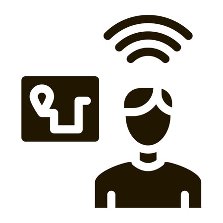 Online Navigator Icon Vector Glyph Illustrationのイラスト素材
