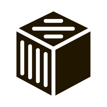 Refined Cube Icon Vector Glyph Illustrationのイラスト素材