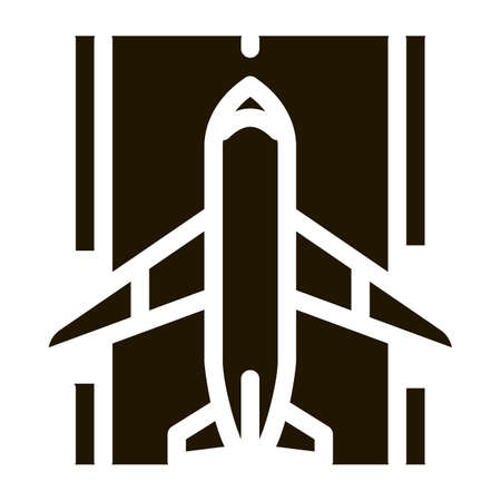 Airplane On Runway Airport Icon Vectorのイラスト素材