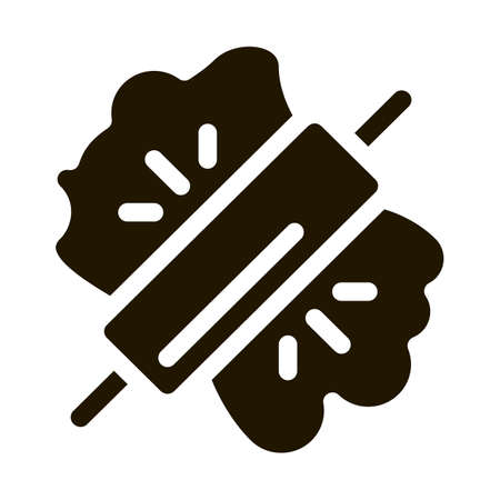 Dough And Wooden Rolling Pin Icon Vectorのイラスト素材