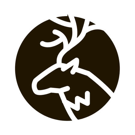 Deer Silhouette Icon Vector Glyph Illustrationのイラスト素材