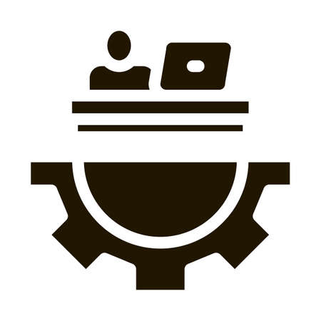 Developer Gear Icon Vector Glyph Illustrationのイラスト素材