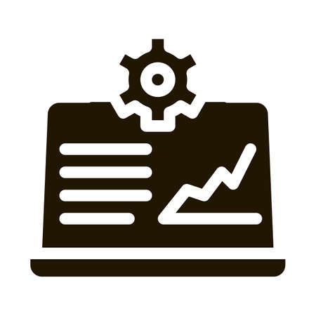 Laptop Gear Graphic Icon Vector Glyph Illustrationのイラスト素材