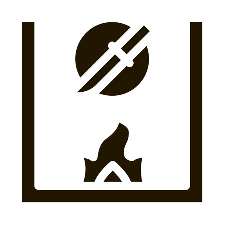 Knife Fireplace Icon Vector Glyph Illustrationのイラスト素材