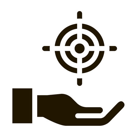 Hand Hold Target Icon Vector Glyph Illustrationのイラスト素材