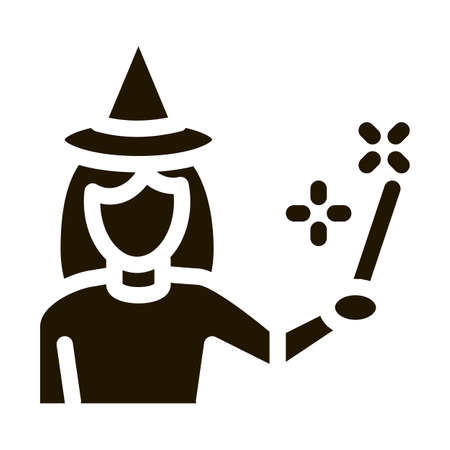 Wizard Woman Icon Vector Glyph Illustrationのイラスト素材