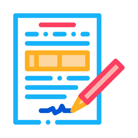 signing contract administrator color icon vector. signing contract administrator sign. isolated symbol illustrationのイラスト素材