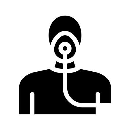 nebulizer oxygen mask for asthmatic glyph icon vector. nebulizer oxygen mask for asthmatic sign. isolated symbol illustrationのイラスト素材