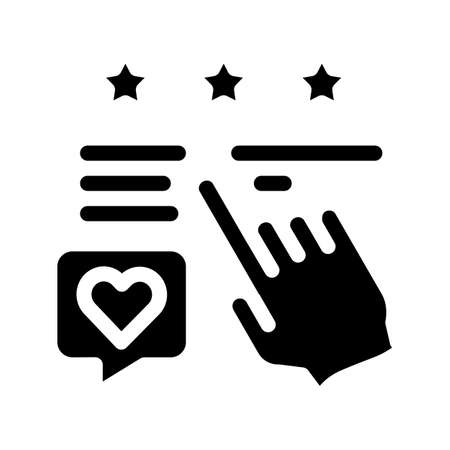 review copany service or product glyph icon vector. review copany service or product sign. isolated symbol illustrationのイラスト素材