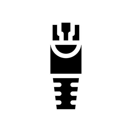 internet cable glyph icon vector. internet cable sign. isolated symbol illustrationのイラスト素材