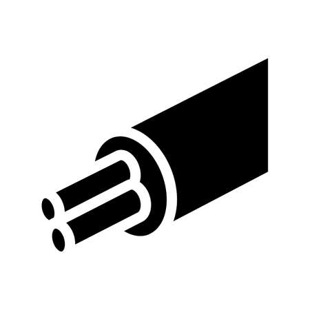 cable with electrical cords glyph icon vector. cable with electrical cords sign. isolated symbol illustrationのイラスト素材