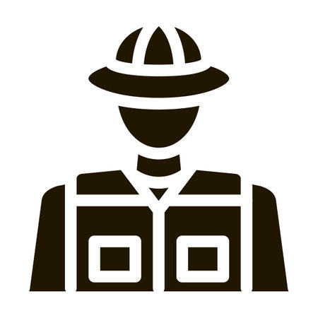 jungle pioneer glyph icon vector. jungle pioneer sign. isolated symbol illustrationのイラスト素材