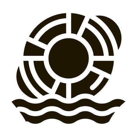 lifebuoy rescue tool glyph icon vector. lifebuoy rescue tool sign. isolated symbol illustrationのイラスト素材