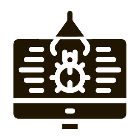 repair program bug glyph icon vector. repair program bug sign. isolated symbol illustrationのイラスト素材