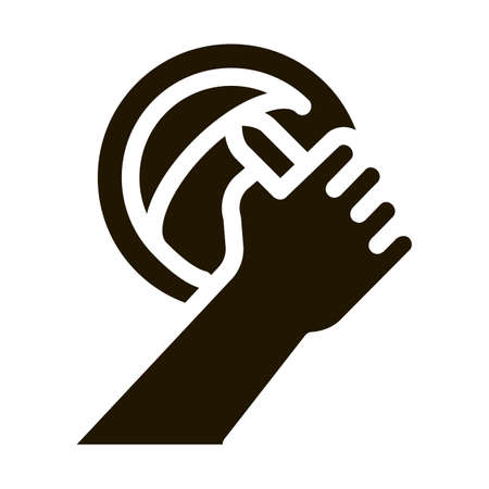 preparation of hole for lamp glyph icon vector. preparation of hole for lamp sign. isolated symbol illustrationのイラスト素材