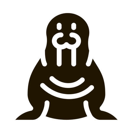 walrus animal glyph icon vector. walrus animal sign. isolated symbol illustrationのイラスト素材