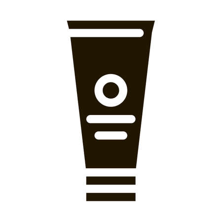 cream tube glyph icon vector. cream tube sign. isolated symbol illustrationのイラスト素材