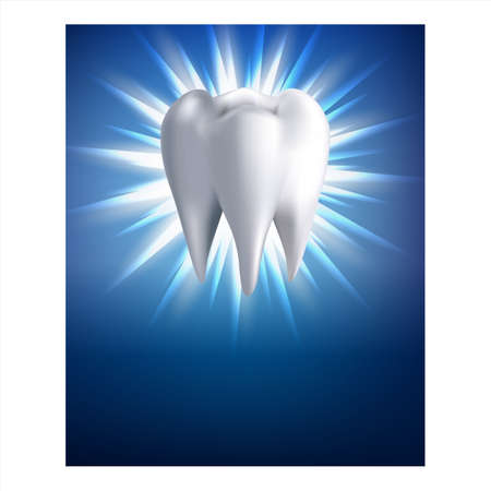 Teeth Whitening Procedure Promotion Poster Vector. Dental Clinic Enamel Teeth Whitening Service Advertising Banner. Oral Hygienic, Mouth Healthcare Treatment Style Concept Layout Illustrationのイラスト素材