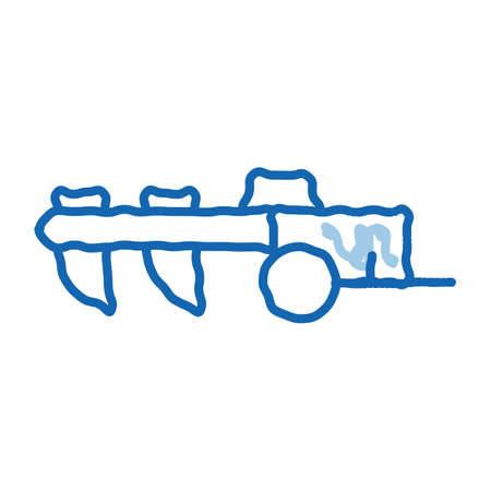 Agricultural Cultivator sketch icon vector. Hand drawn blue doodle line art isolated symbol illustrationのイラスト素材