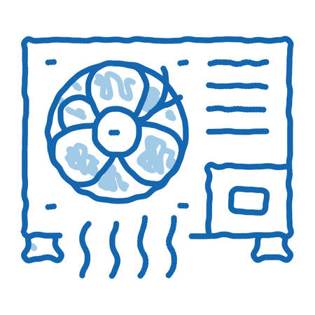 Working Conditioner System sketch icon vector. Hand drawn blue doodle line art isolated symbol illustrationのイラスト素材