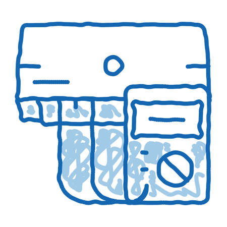 Diagnosis Conditioner System sketch icon vector. Hand drawn blue doodle line art isolated symbol illustrationのイラスト素材
