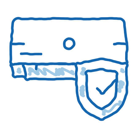 Broken Conditioner System sketch icon vector. Hand drawn blue doodle line art isolated symbol illustrationのイラスト素材