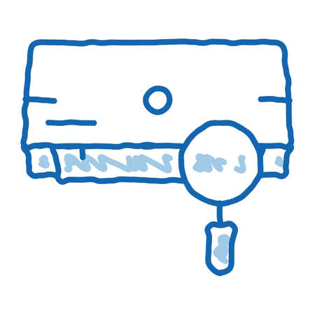 Broken Conditioner System sketch icon vector. Hand drawn blue doodle line art isolated symbol illustrationのイラスト素材
