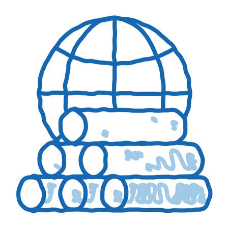 Tubes Planet Earth Problem sketch icon vector. Hand drawn blue doodle line art isolated symbol illustrationのイラスト素材