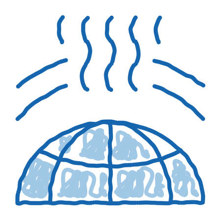 Planet Earth Ozone Hole sketch icon vector. Hand drawn blue doodle line art isolated symbol illustrationのイラスト素材